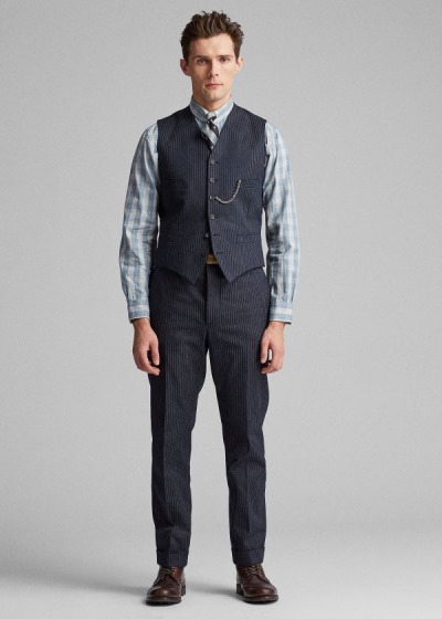 Chaleco Ralph Lauren Hombre Azules - Pinstripe Herringbone - KESLO3079